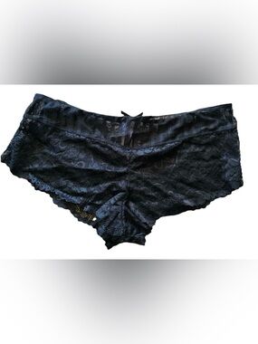 Barbra Lingerie Black Lace Boyshort Panty Plus Size 1X/2X BLW6014-BLK NWT sexy